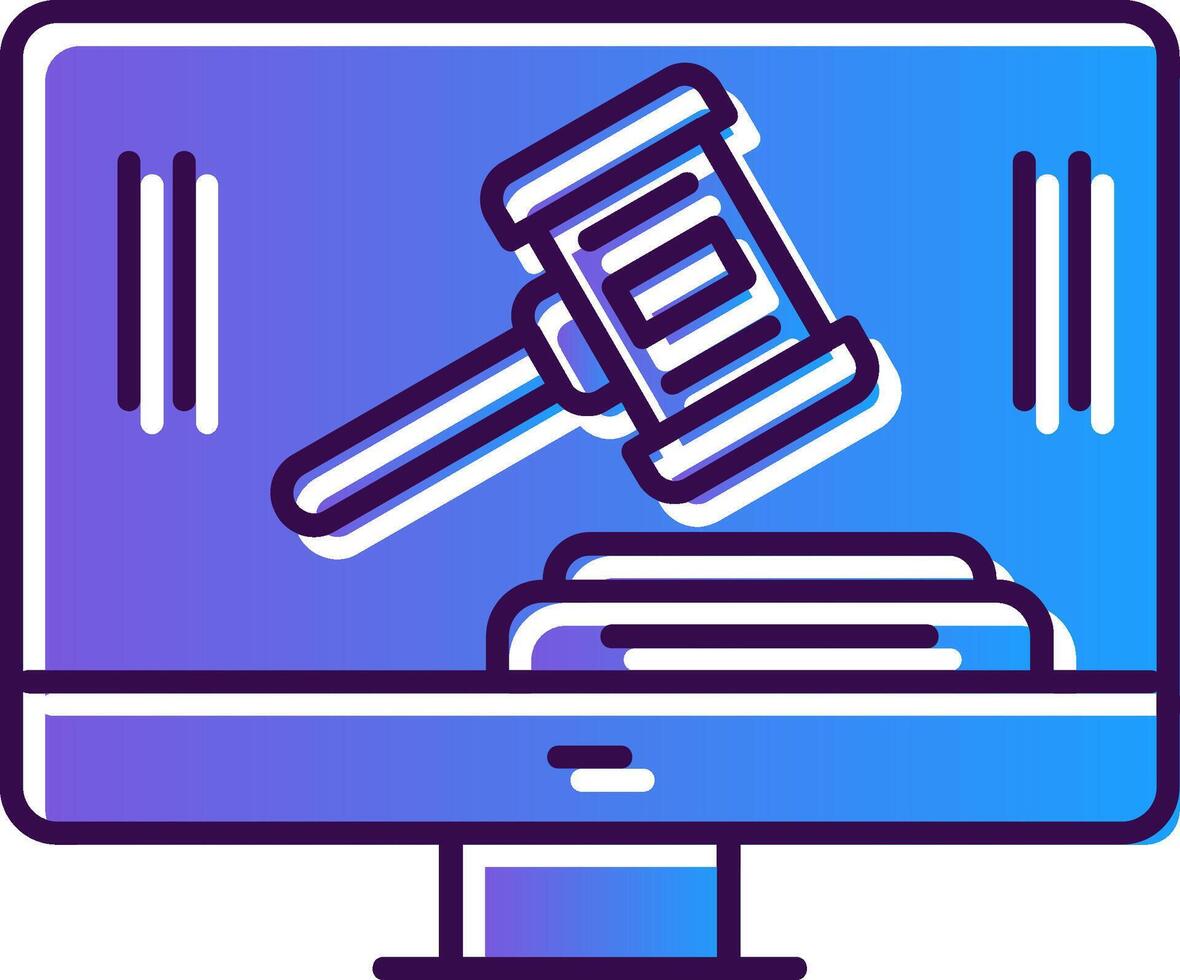 Auction Gradient Filled Icon vector