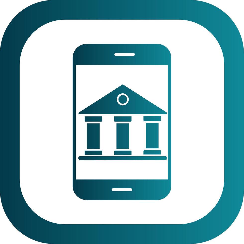 Online Banking Glyph Gradient Round Corner Icon vector