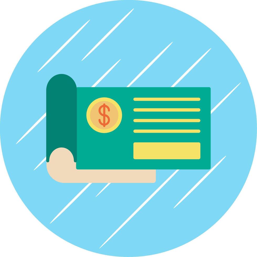 Bank Check Flat Blue Circle Icon vector
