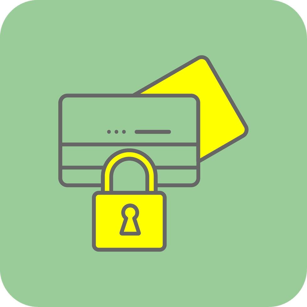 Lock Filled Yellow Icon vector