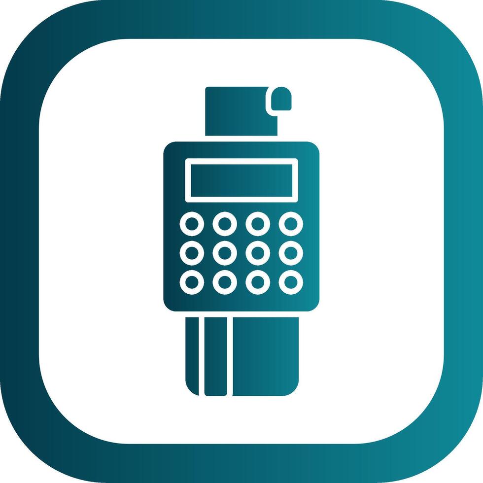 Bank Terminal Glyph Gradient Round Corner Icon vector