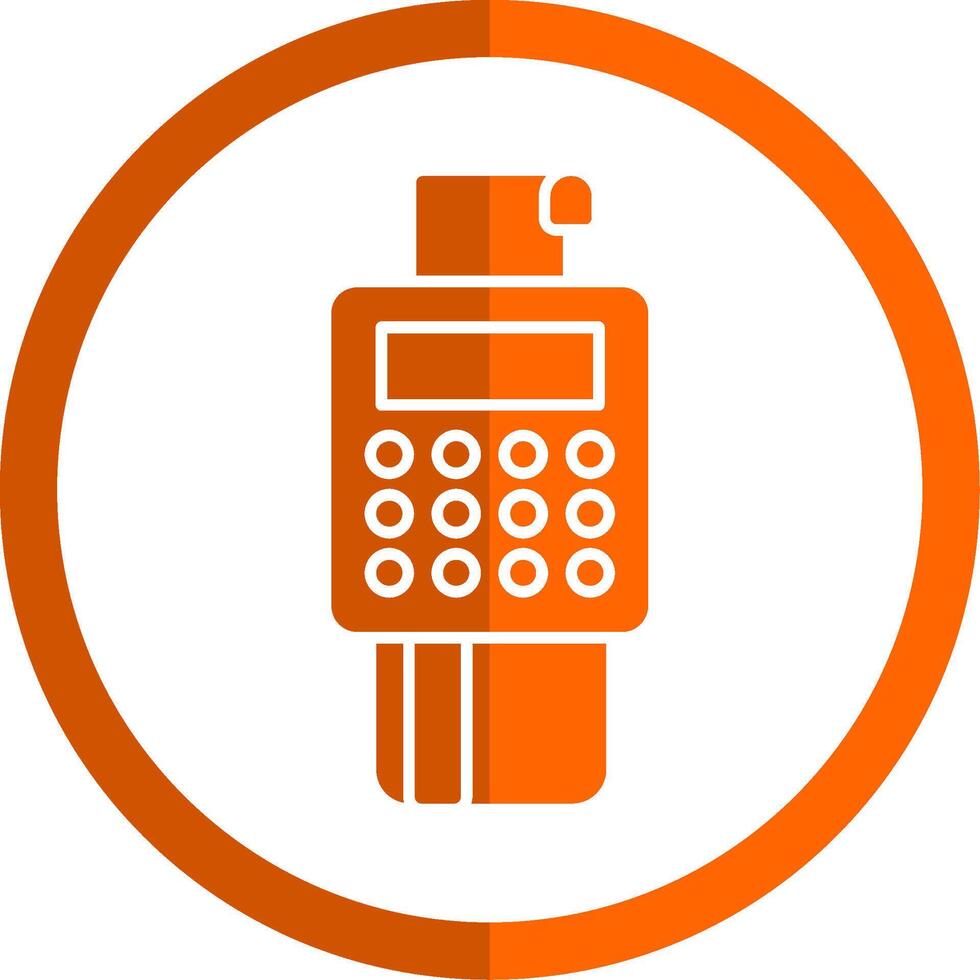 Bank Terminal Glyph Orange Circle Icon vector