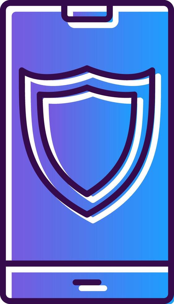 Shield Gradient Filled Icon vector