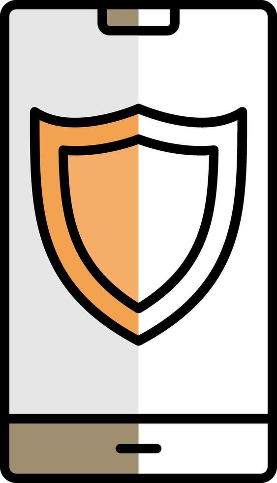 Shield Filled Half Cut Icon vector