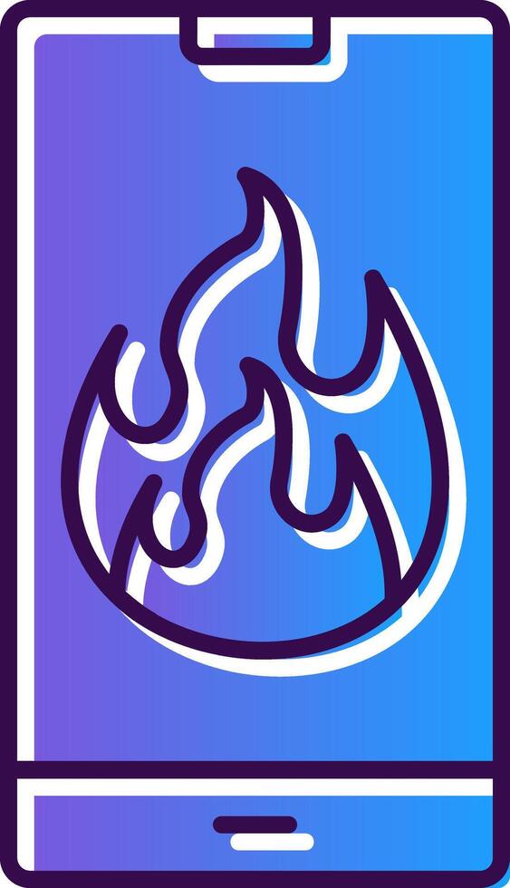 Flame Gradient Filled Icon vector
