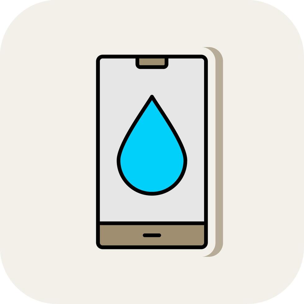 Water Drop Line Filled White Shadow Icon vector