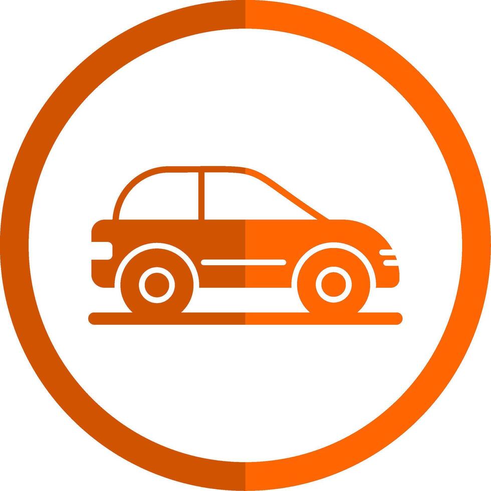 Car Glyph Orange Circle Icon vector