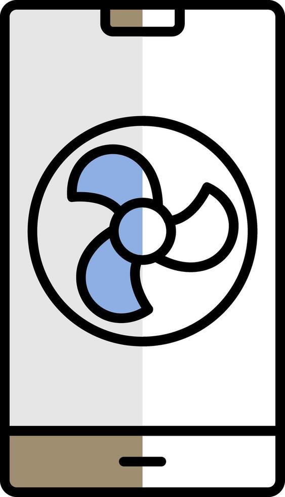 Fan Filled Half Cut Icon vector