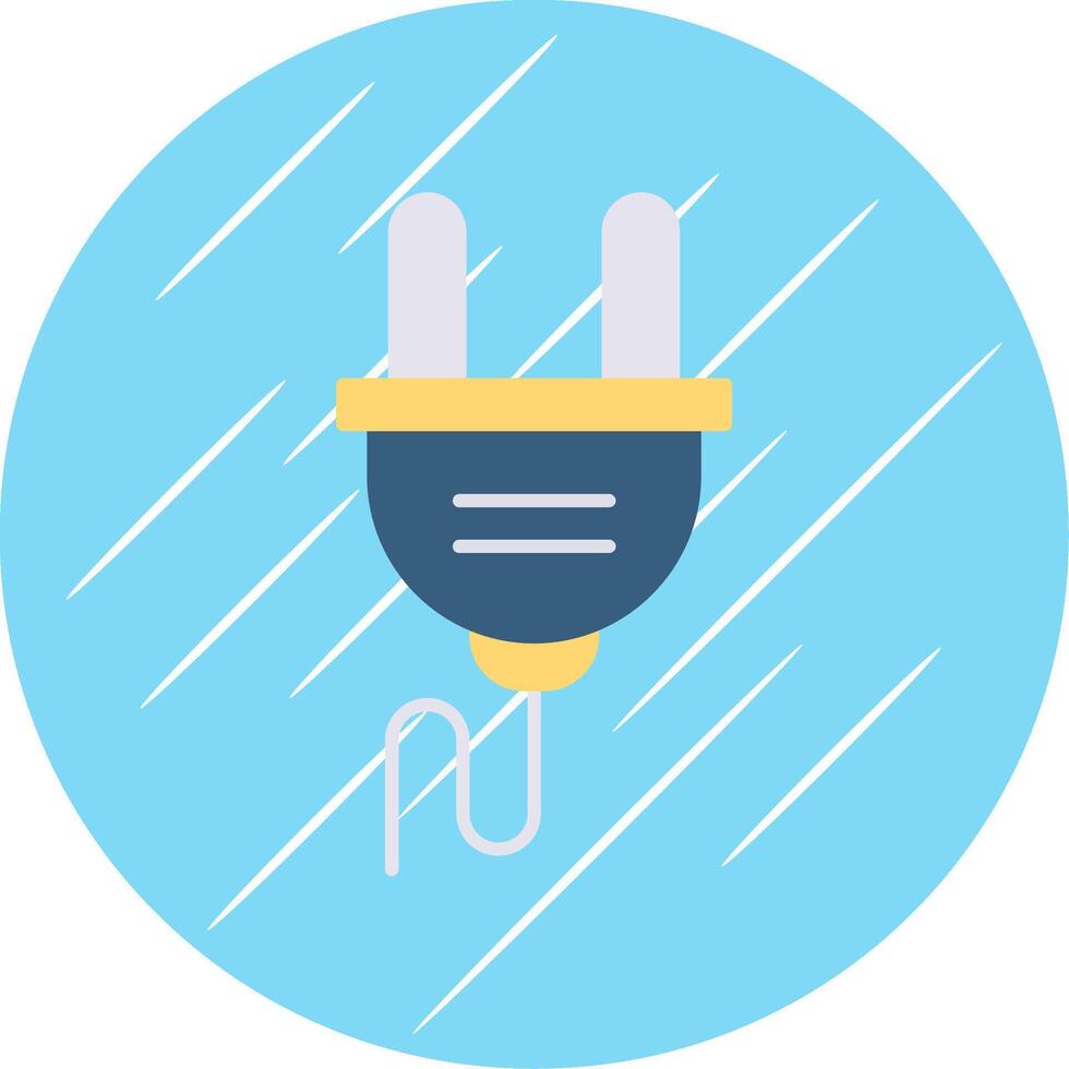 Plug Flat Blue Circle Icon vector