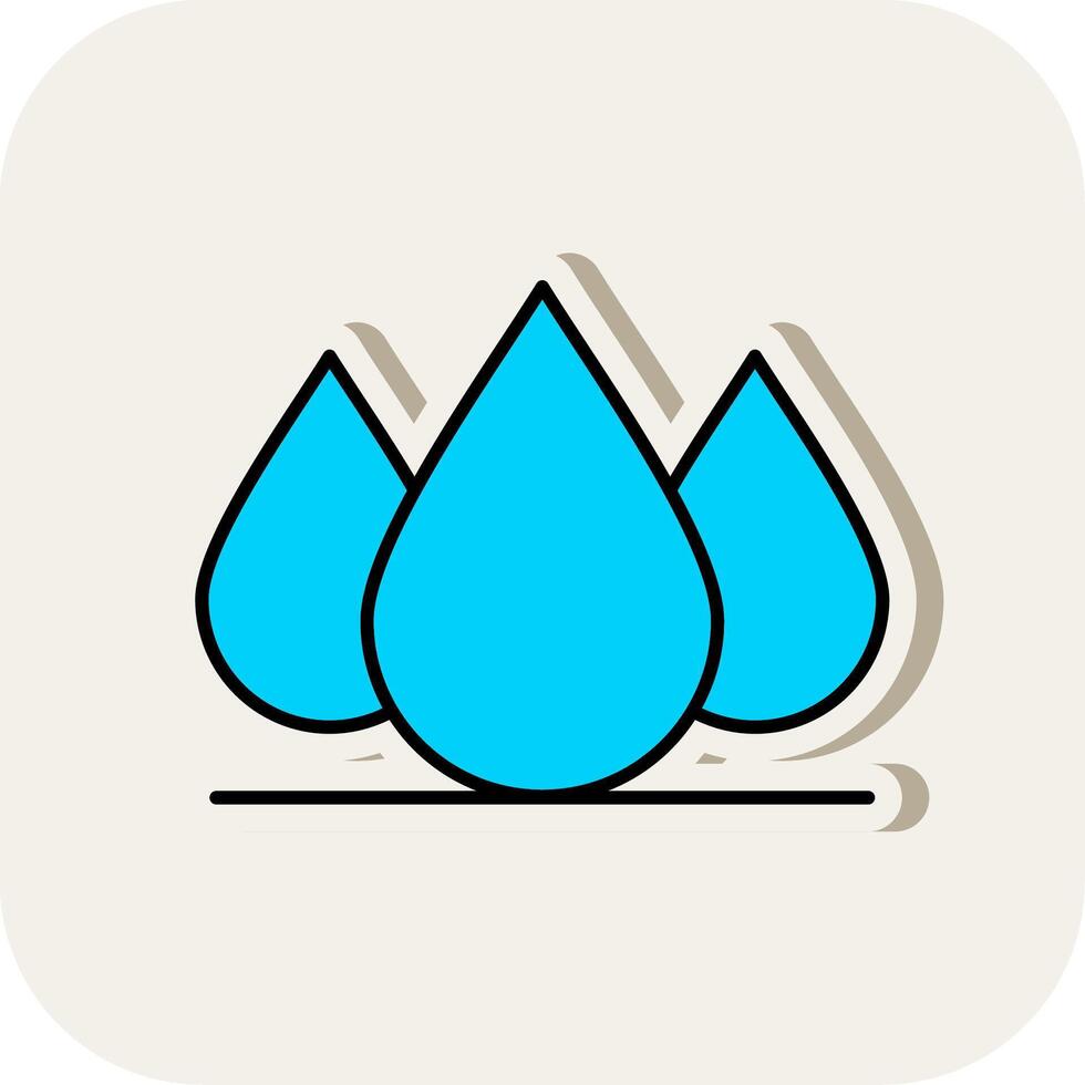 Water Drop Line Filled White Shadow Icon vector