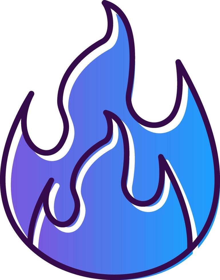 fuego degradado lleno icono vector