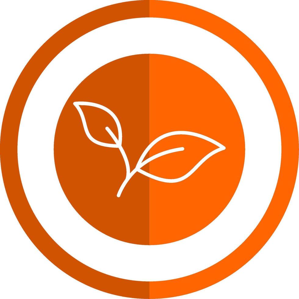 Leaves Glyph Orange Circle Icon vector
