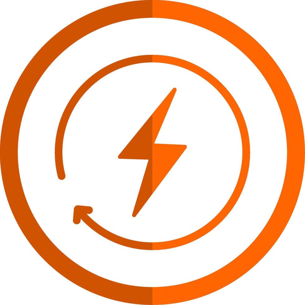 Energy Glyph Orange Circle Icon vector