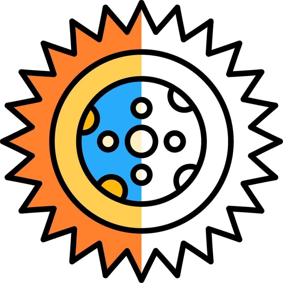 Moon Filled Half Cut Icon vector