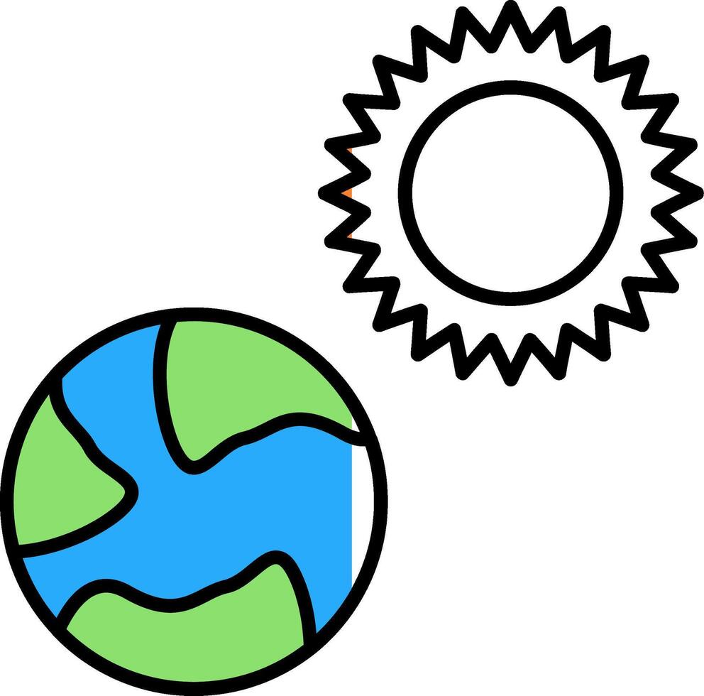 Earth Filled Half Cut Icon vector