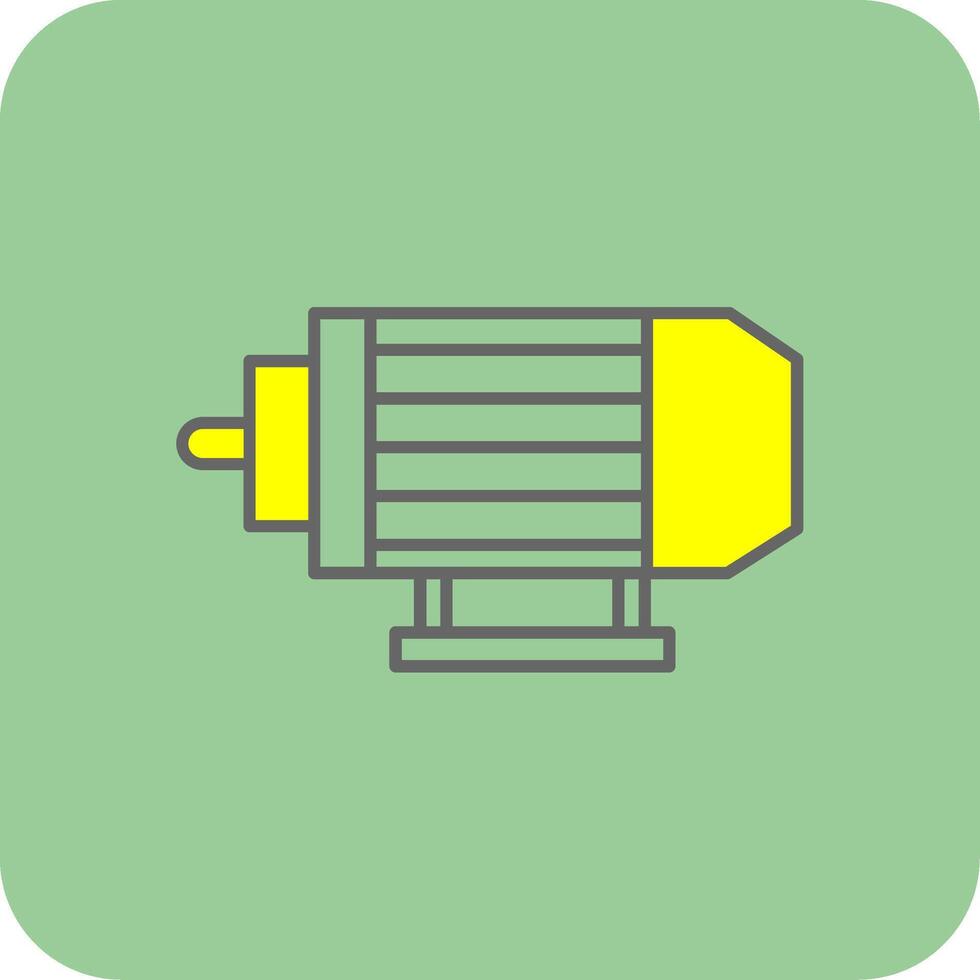 Electric Motor Filled Yellow Icon vector