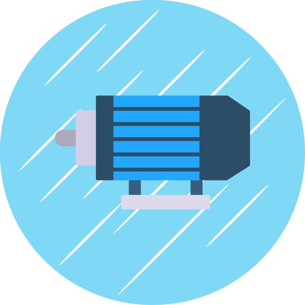Electric Motor Flat Blue Circle Icon vector