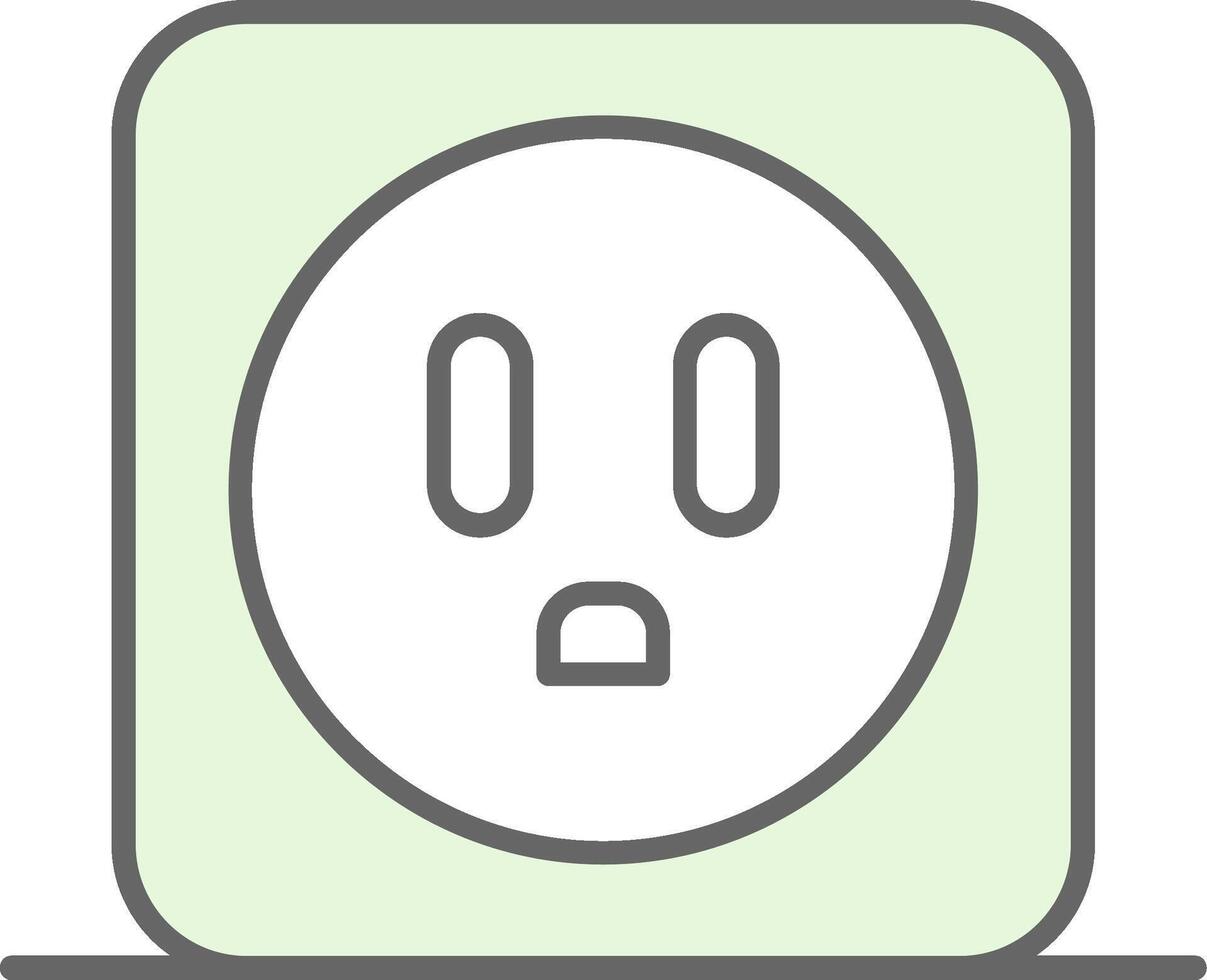 Power Socket Fillay Icon vector