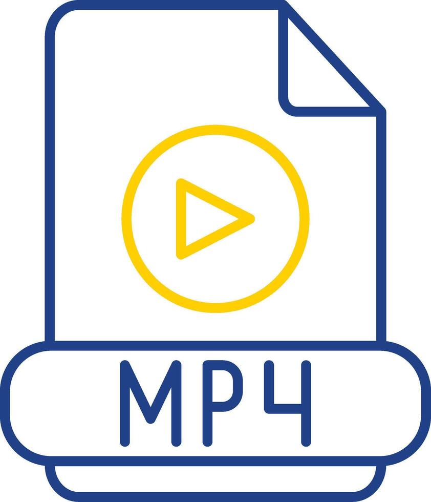 Mp4 Line Two Color Icon vector