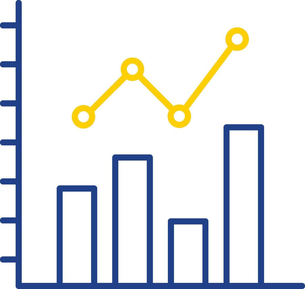 Bar Chart Line Two Color Icon vector