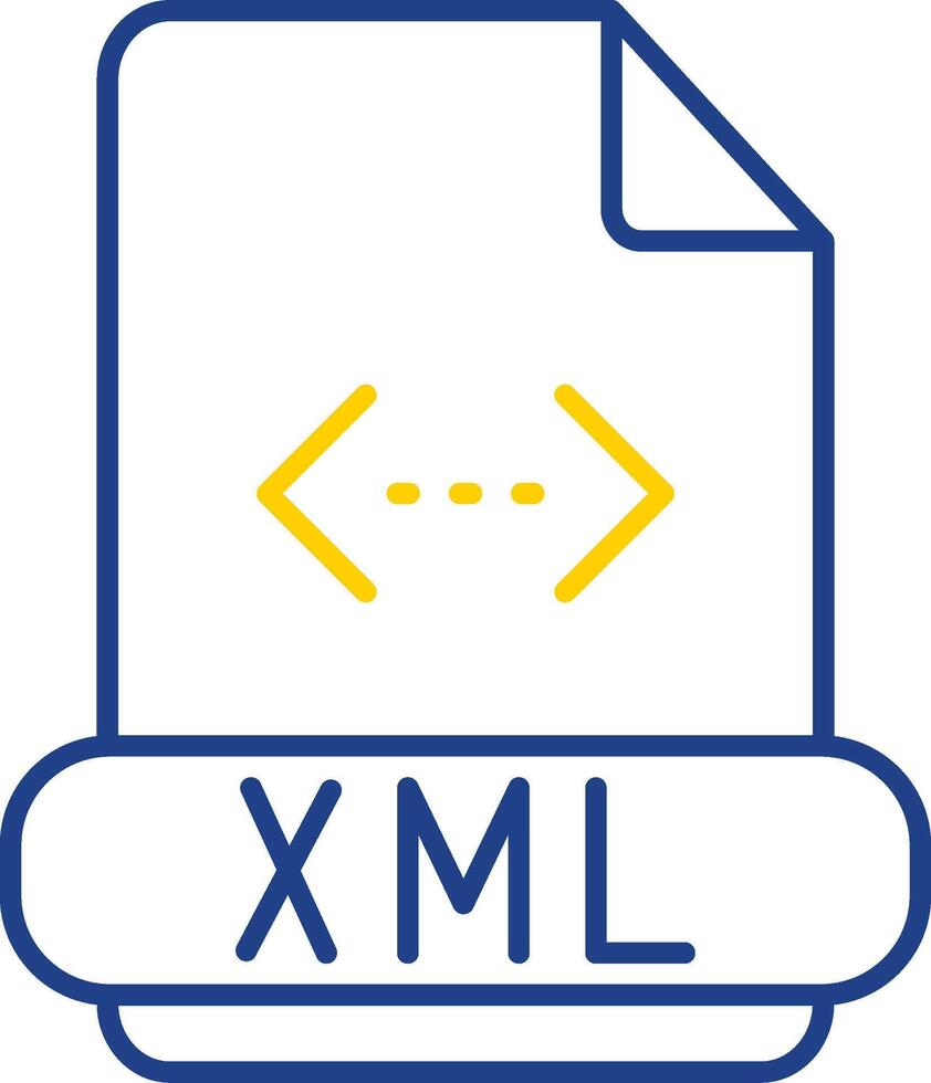 Xml Line Two Color Icon vector