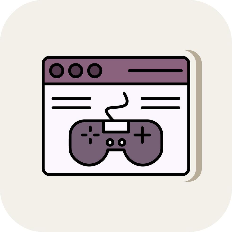 game Line Filled White Shadow Icon vector