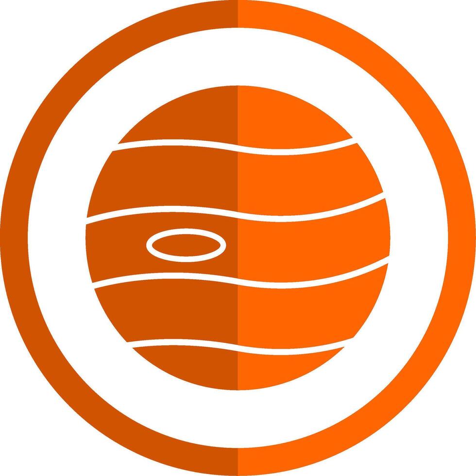 Planet Glyph Orange Circle Icon vector