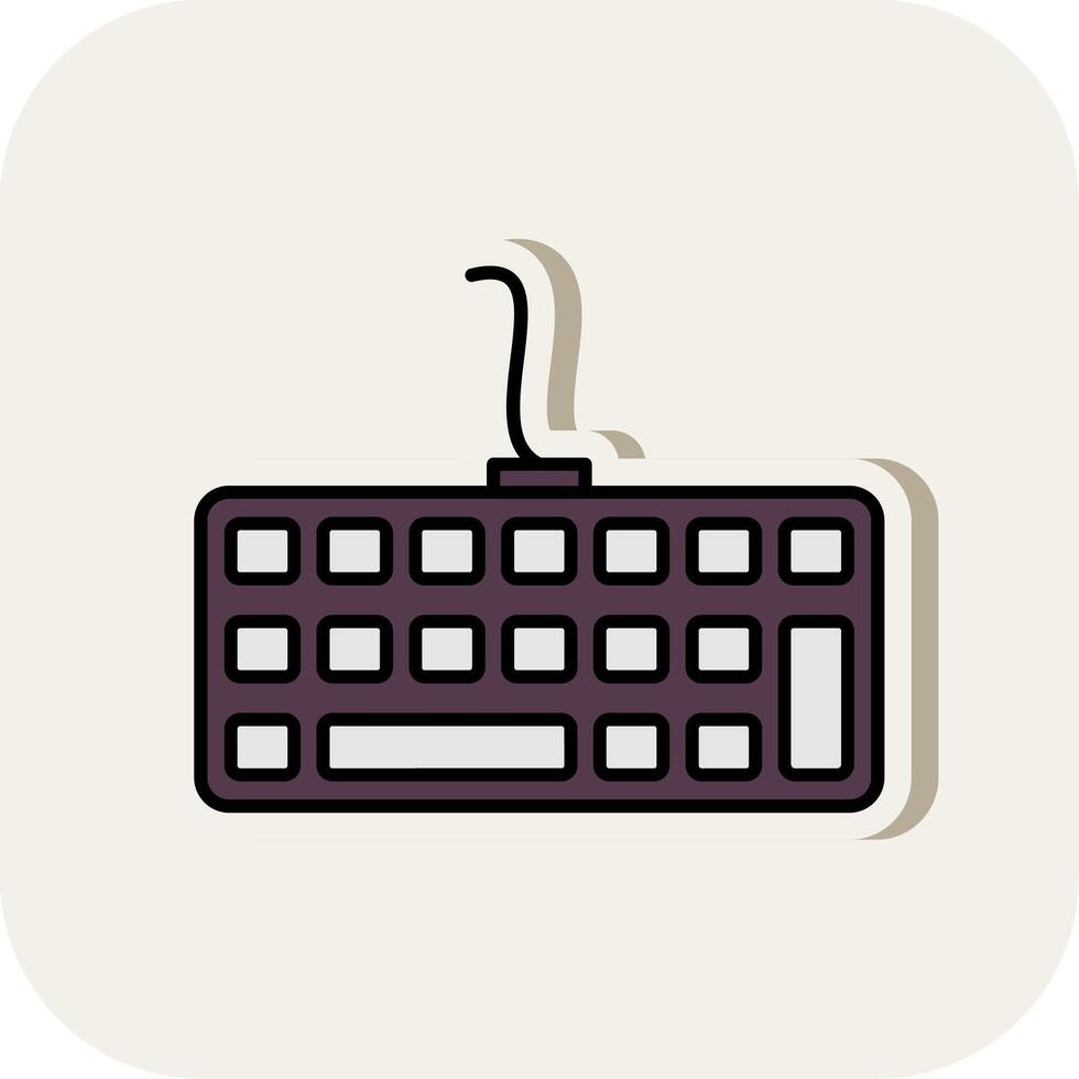 Keyboard Line Filled White Shadow Icon vector