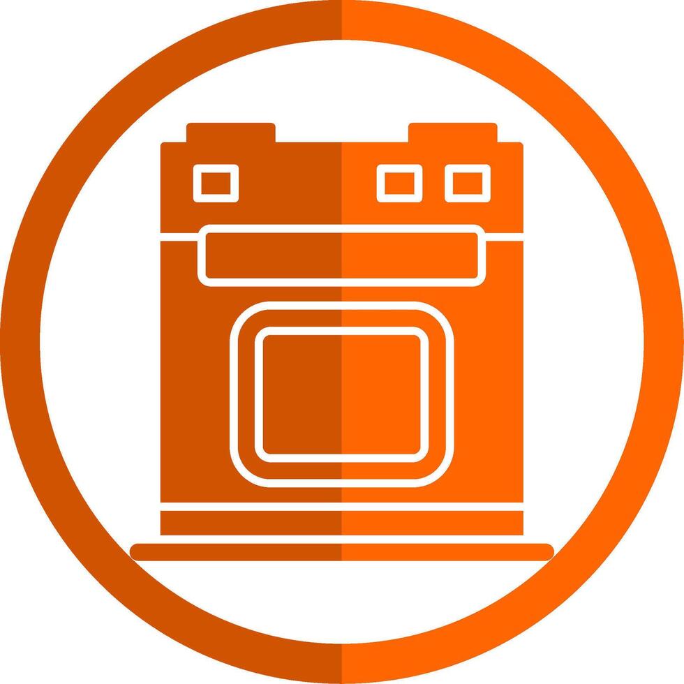 Electric Stove Glyph Orange Circle Icon vector