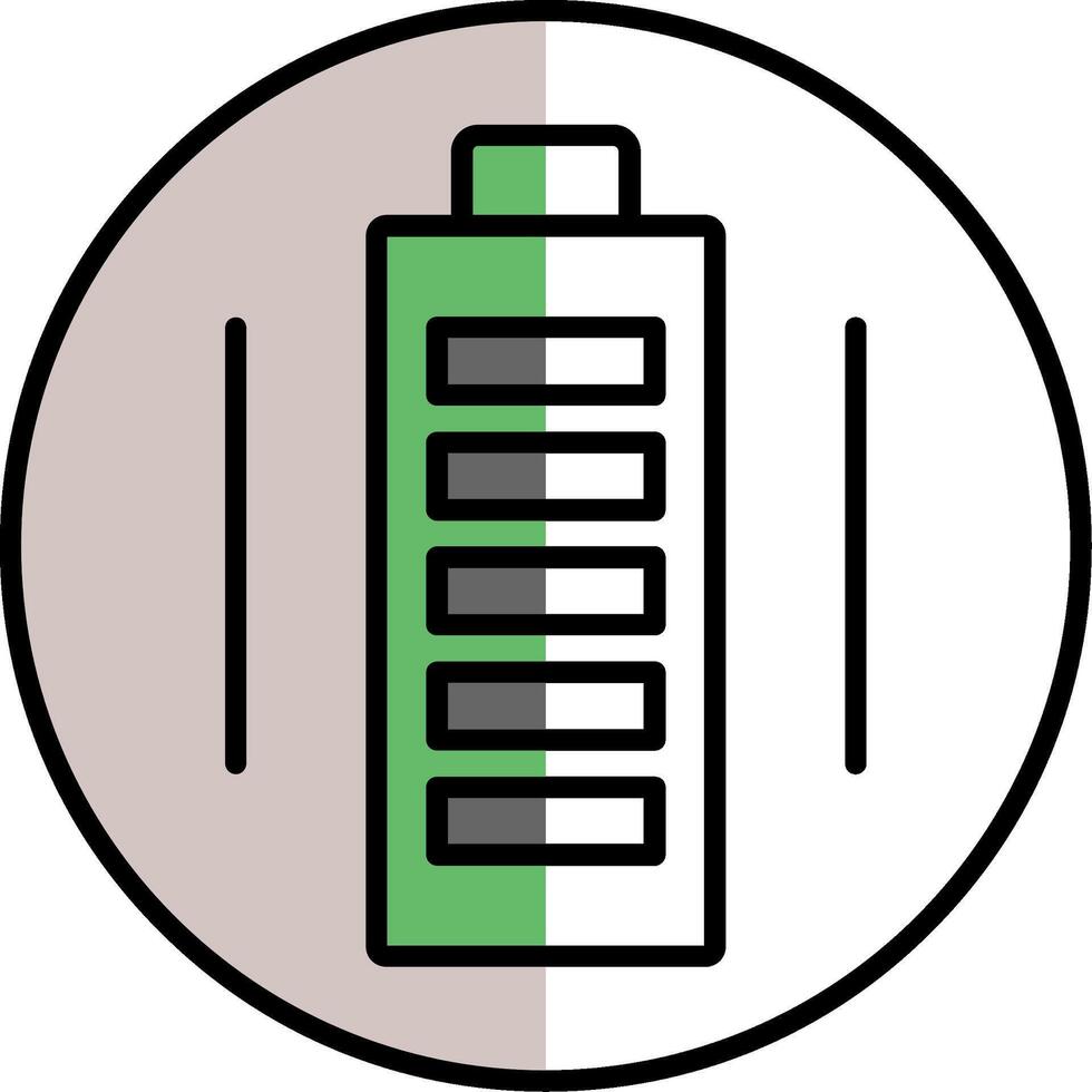 Battery Filled Half Cut Icon vector