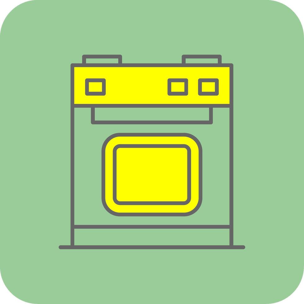 Electric Stove Filled Yellow Icon vector