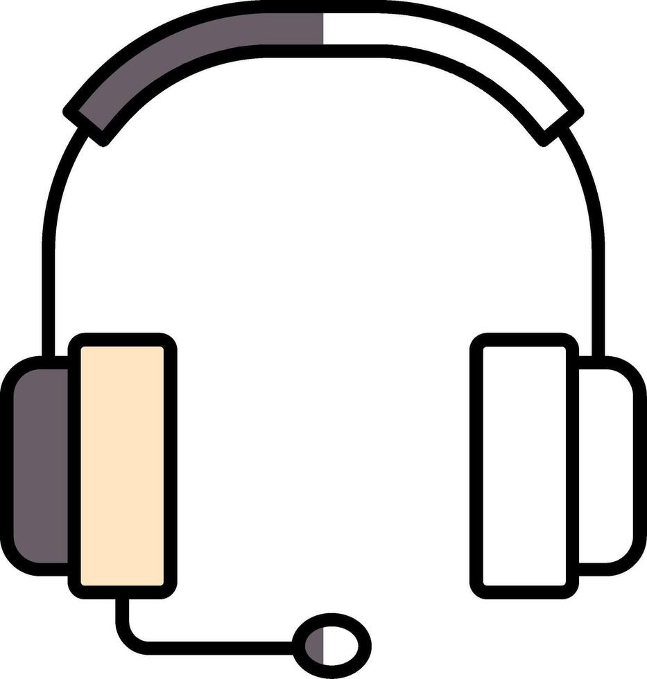 Headphones Filled Half Cut Icon vector