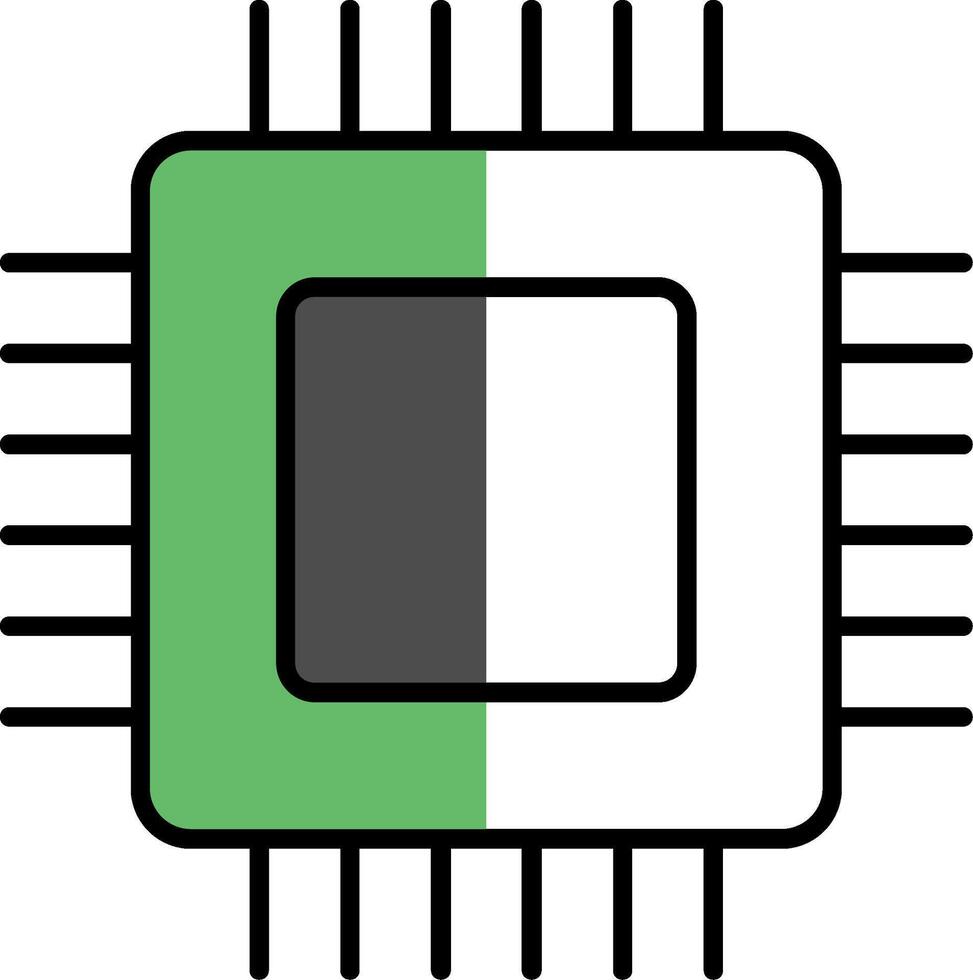 Circuit Board Filled Half Cut Icon vector