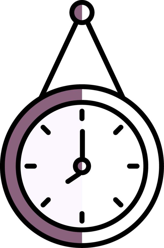 Wall Clock Filled Half Cut Icon vector