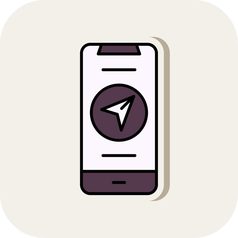 Navigator Line Filled White Shadow Icon vector