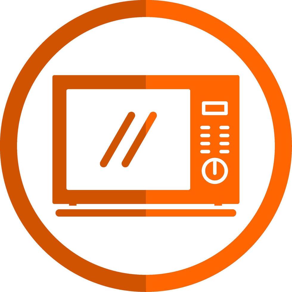 Microwave Glyph Orange Circle Icon vector