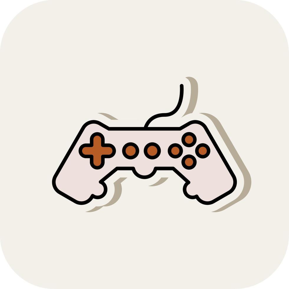 Game Line Filled White Shadow Icon vector