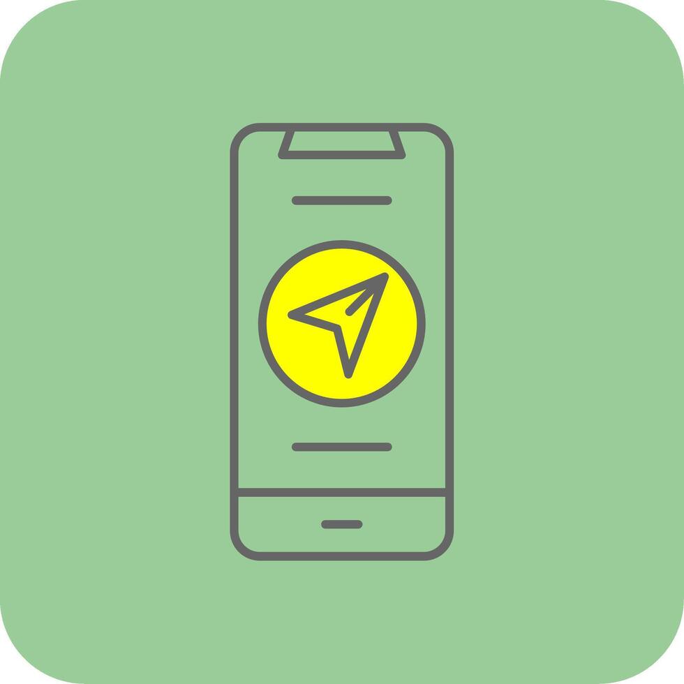 Navigator Filled Yellow Icon vector