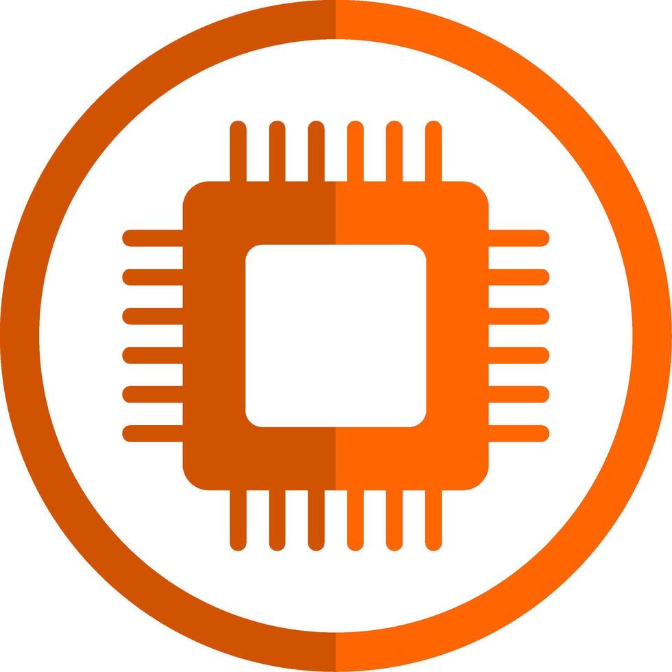 Circuit Board Glyph Orange Circle Icon vector