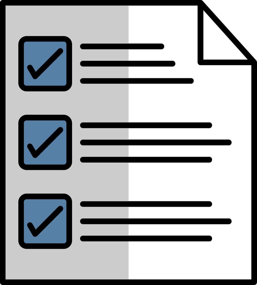 lista de verificación lleno medio cortar icono vector