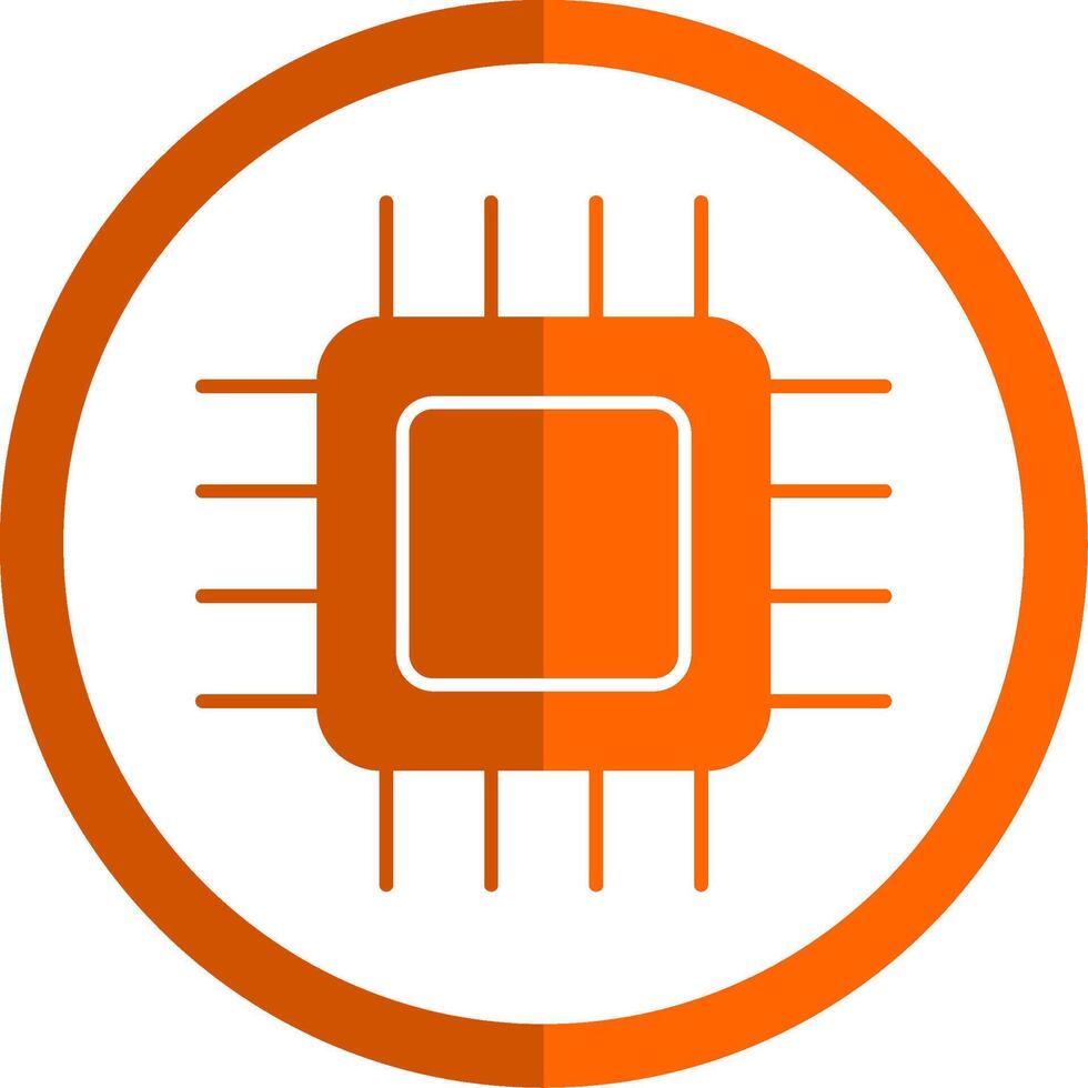 Cpu Glyph Orange Circle Icon vector