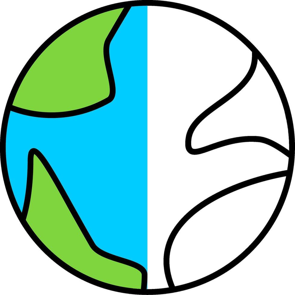 Earth Globe Filled Half Cut Icon vector