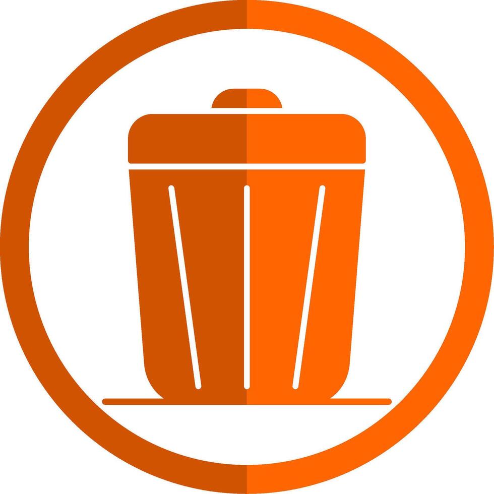 Trash Glyph Orange Circle Icon vector