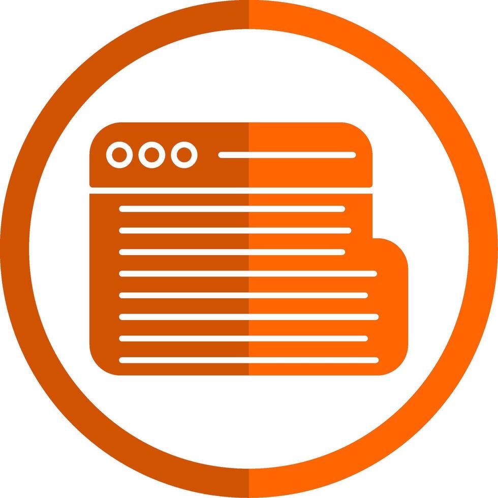 Web Glyph Orange Circle Icon vector