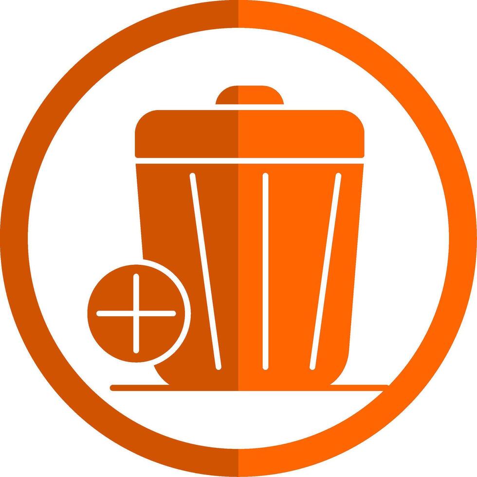 Trash Glyph Orange Circle Icon vector