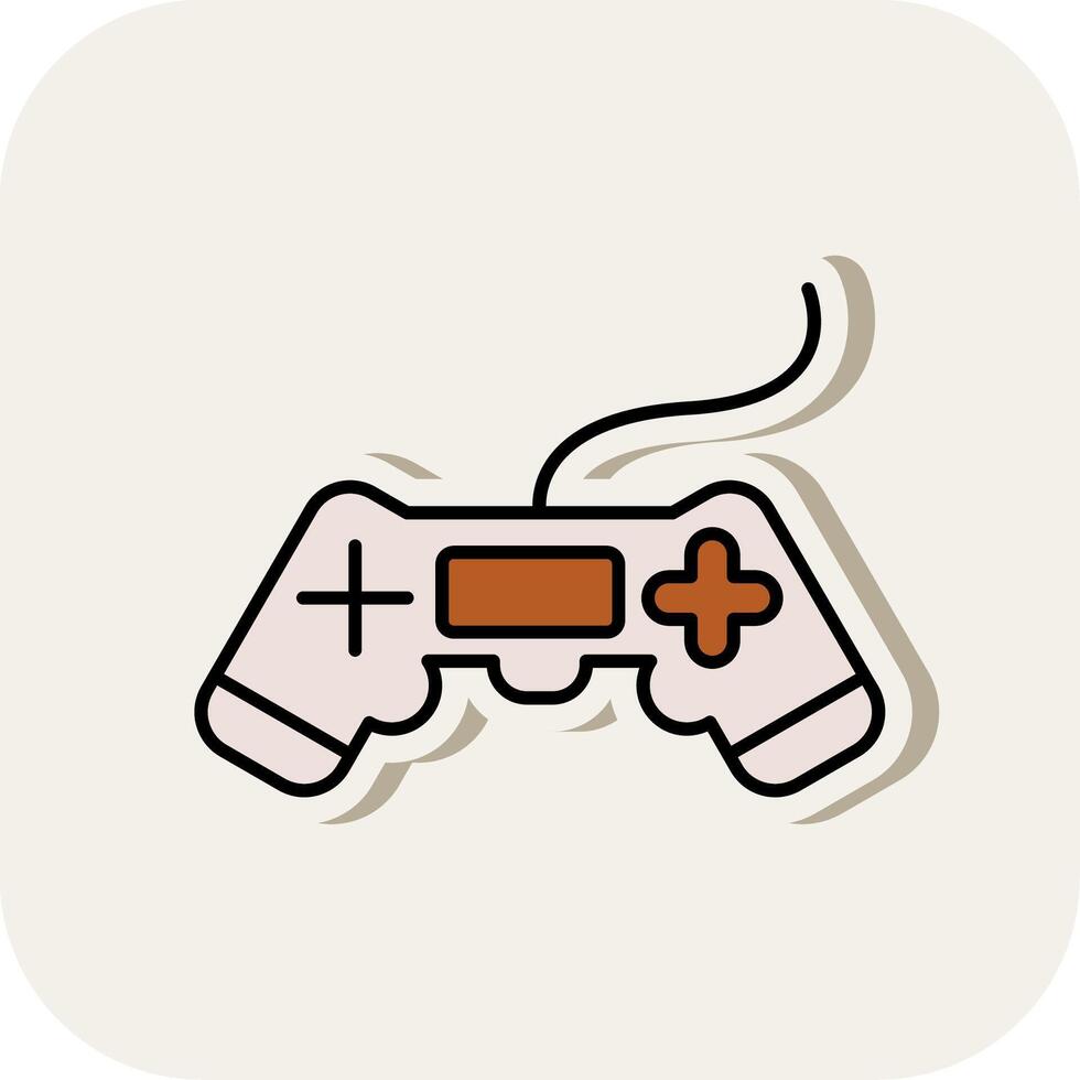 Game Line Filled White Shadow Icon vector