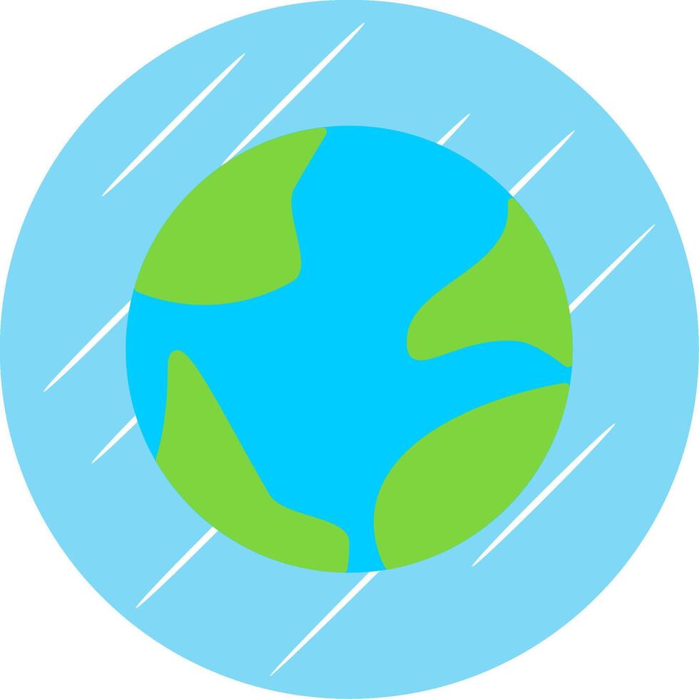 Earth Globe Flat Blue Circle Icon vector