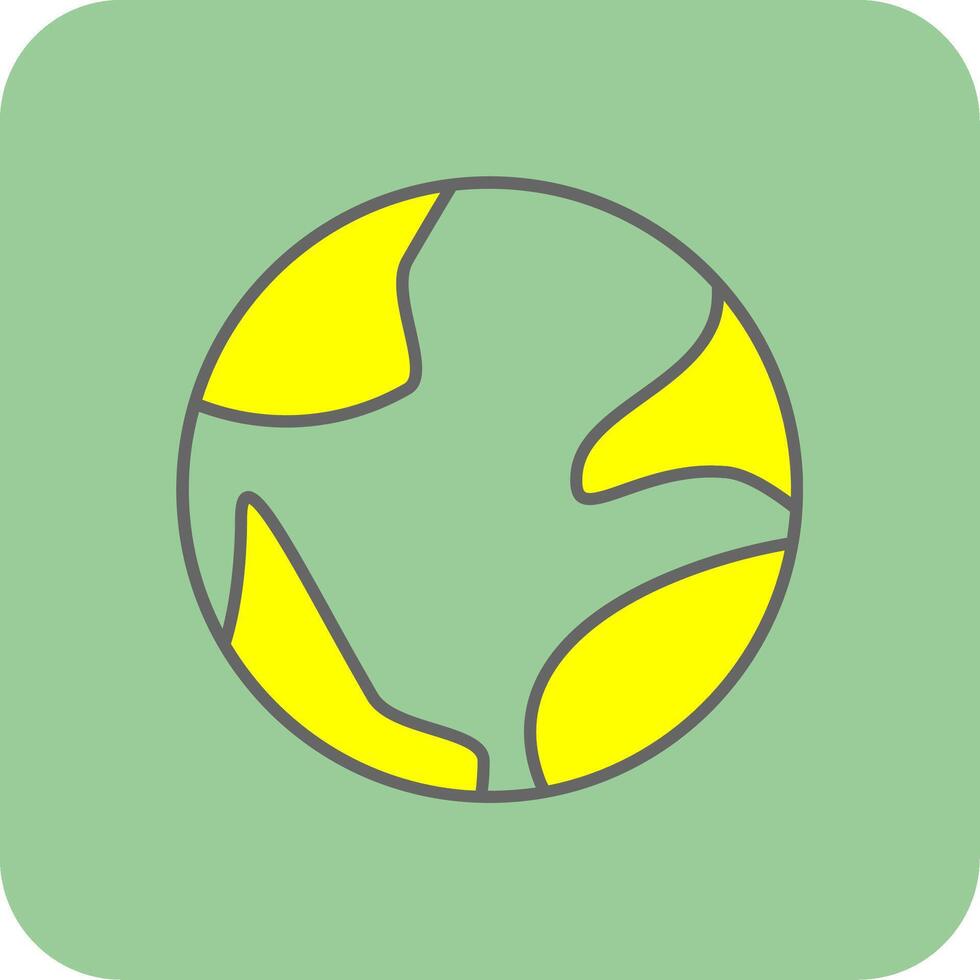 Earth Globe Filled Yellow Icon vector