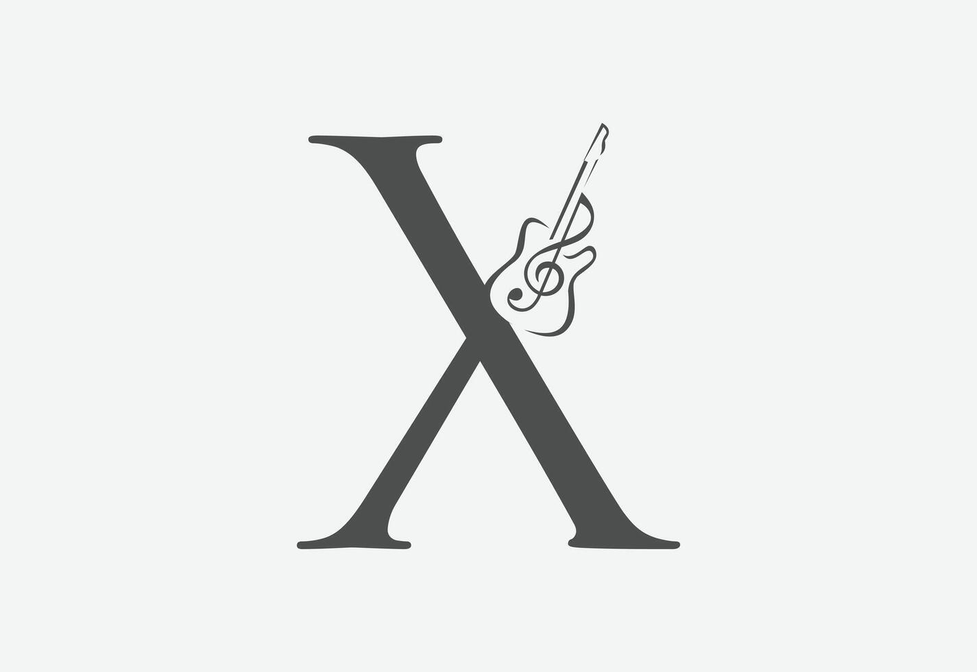 Music icon with latter X logo design creative concept vector
