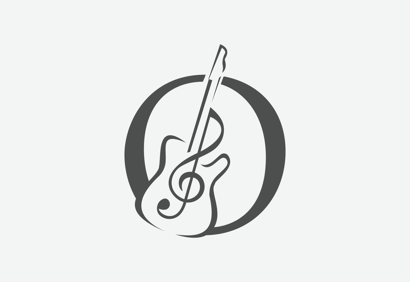 Music icon with latter O logo design creative concept vector